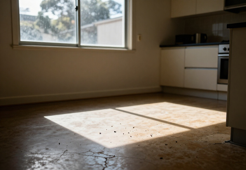 Cockroach infestation in a Doonside kitchen before treatment